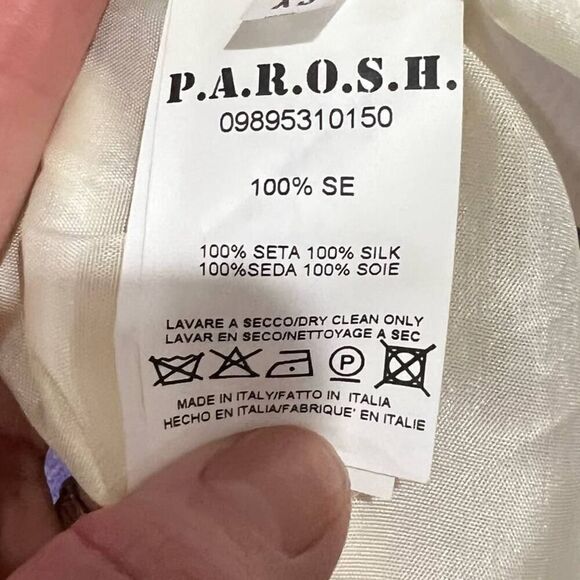 P.A.R.O.S.H. purple wild silk high waist pencil skirt NWT size 4 - Picture 11 of 13